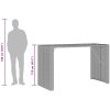 Bargrupp för trädgården 7 delar utan dynor svart vidaXL 185 cm – miniatyr 9