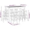 Bargrupp för trädgården 9 delar massivt akaciaträ vidaXL 150 cm table length – miniatyr 9
