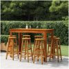 Bargrupp för trädgården 9 delar massivt akaciaträ vidaXL 150 cm table length – miniatyr 1