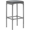 Bargrupp för trädgården 9 delar med dynor grå konstrotting vidaXL 180 cm table length – miniatyr 5
