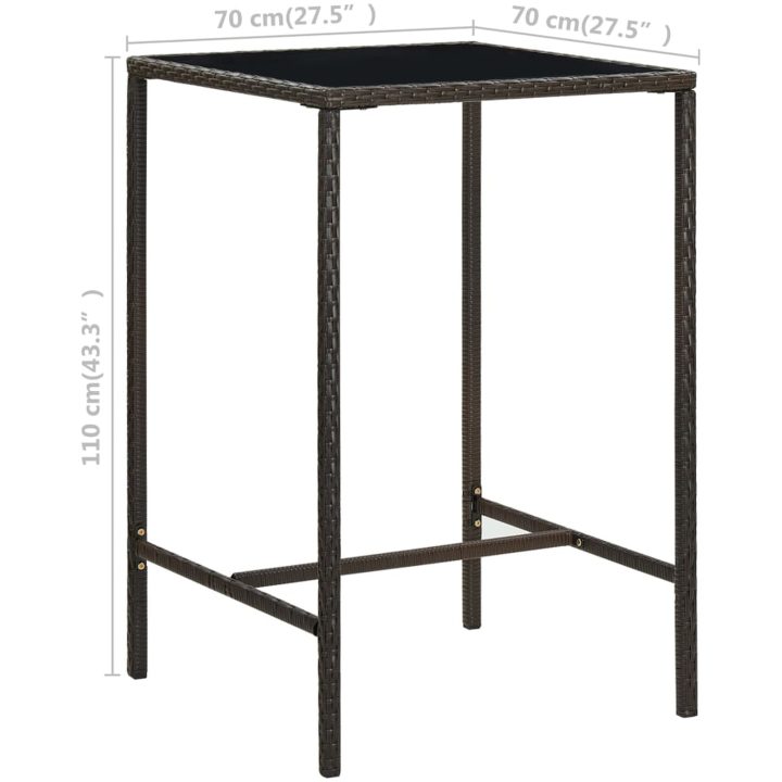 Bargrupp för trädgården med dynor 5 delar konstrotting brun vidaXL – bild 11