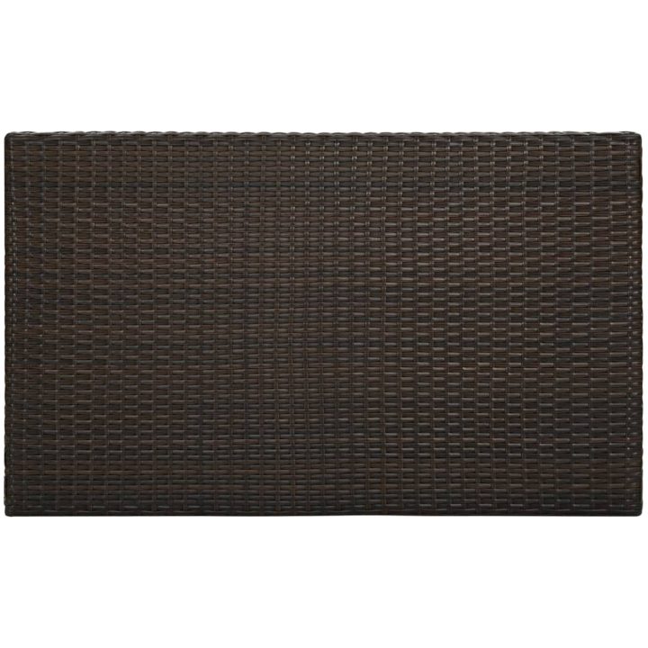 Bargrupp för trädgården med dynor 7 delar konstrotting brun vidaXL 100 cm table length – bild 11