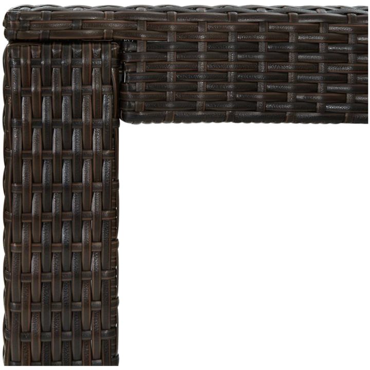 Bargrupp för trädgården med dynor 7 delar konstrotting brun vidaXL 100 cm table length – bild 12
