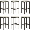Bargrupp för trädgården med dynor 7 delar konstrotting brun vidaXL 100 cm table length – miniatyr 3