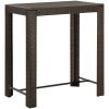 Bargrupp för trädgården med dynor 7 delar konstrotting brun vidaXL 100 cm table length – miniatyr 8