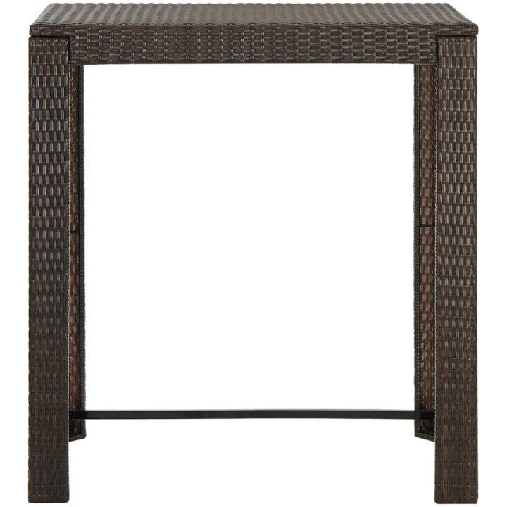 Bargrupp för trädgården med dynor 7 delar konstrotting brun vidaXL 100 cm table length – bild 9