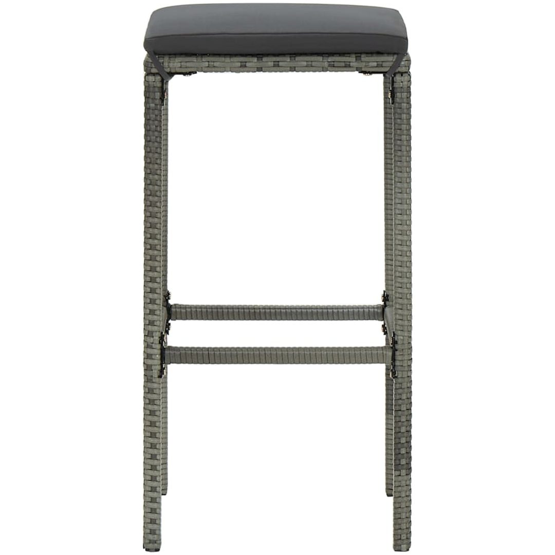 Bargrupp för trädgården med dynor 7 delar konstrotting grå vidaXL 100 cm table length – bild 6