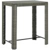 Bargrupp för trädgården med dynor 7 delar konstrotting grå vidaXL 100 cm table length – miniatyr 8
