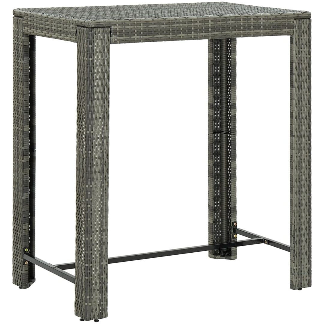 Bargrupp för trädgården med dynor 7 delar konstrotting grå vidaXL 100 cm table length – bild 8