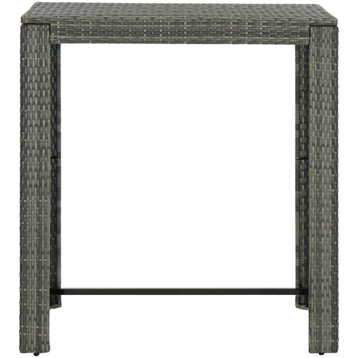 Bargrupp för trädgården med dynor 7 delar konstrotting grå vidaXL 100 cm table length – bild 9