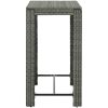 Bargrupp för trädgården med dynor 7 delar konstrotting grå vidaXL 100 cm table length – miniatyr 10
