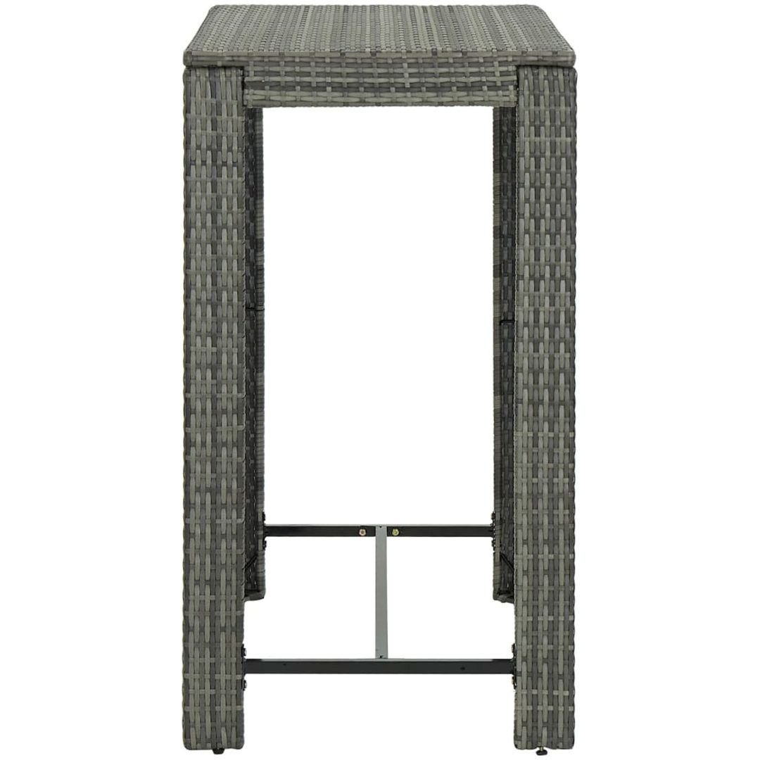 Bargrupp för trädgården med dynor 7 delar konstrotting grå vidaXL 100 cm table length – bild 10