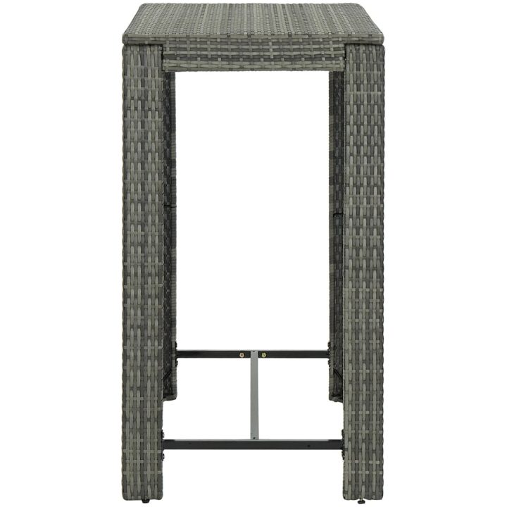 Bargrupp för trädgården med dynor 7 delar konstrotting grå vidaXL 100 cm table length – bild 10