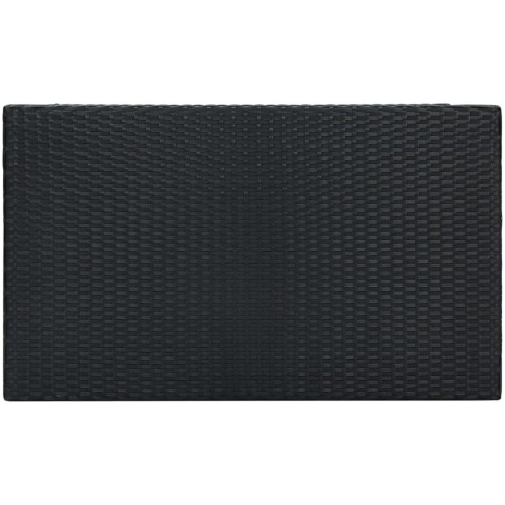Bargrupp för trädgården med dynor 7 delar konstrotting svart vidaXL 100 cm table length – bild 11