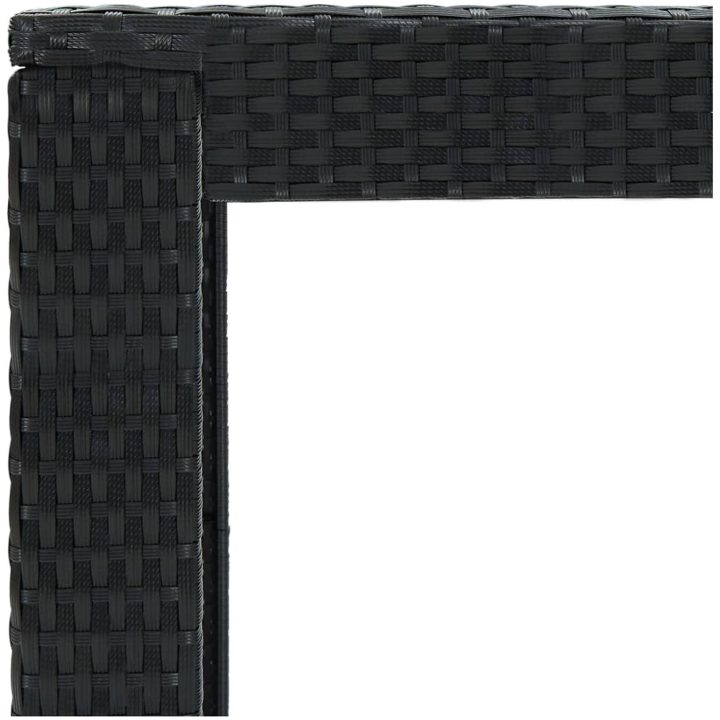 Bargrupp för trädgården med dynor 7 delar konstrotting svart vidaXL 100 cm table length – bild 12