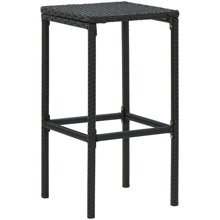 Bargrupp för trädgården med dynor 7 delar konstrotting svart vidaXL 100 cm table length – bild 5