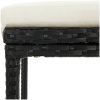 Bargrupp för trädgården med dynor 7 delar konstrotting svart vidaXL 100 cm table length – miniatyr 7