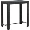 Bargrupp för trädgården med dynor 7 delar konstrotting svart vidaXL 100 cm table length – miniatyr 8