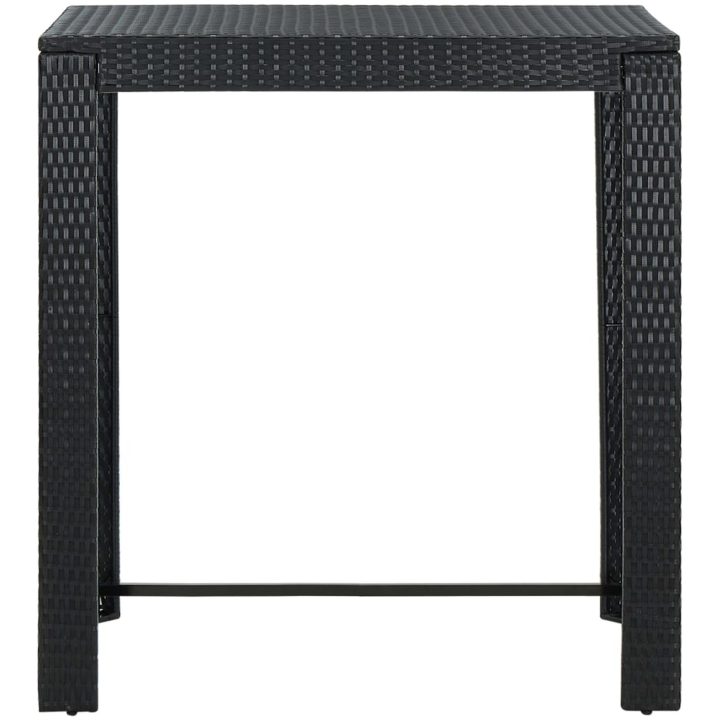 Bargrupp för trädgården med dynor 7 delar konstrotting svart vidaXL 100 cm table length – bild 9