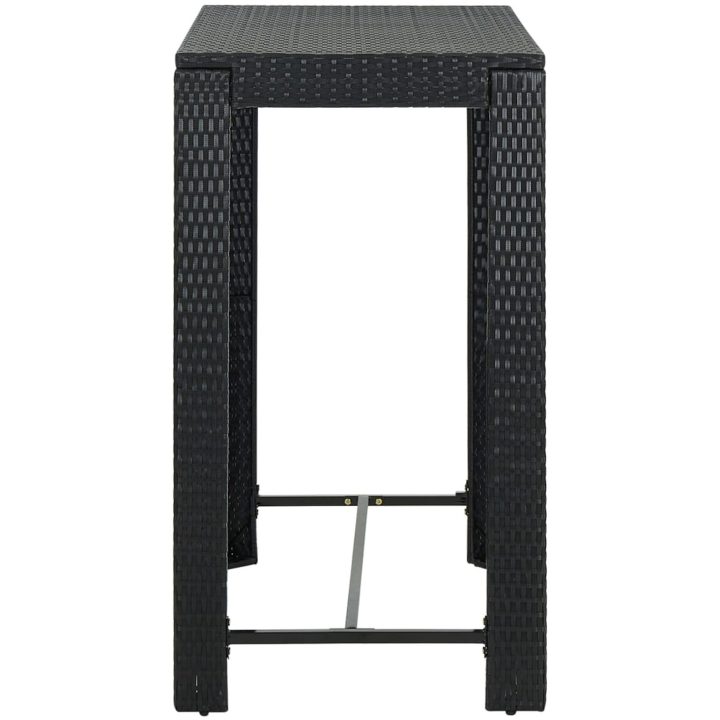Bargrupp för trädgården med dynor 7 delar konstrotting svart vidaXL 100 cm table length – bild 10