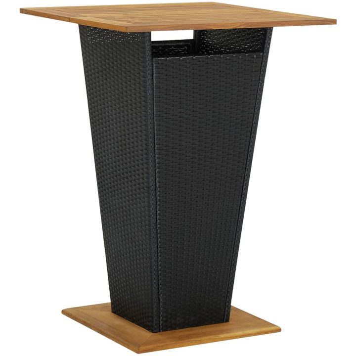 Bargrupp för trädgården med dynor 9 delar konstrotting svart vidaXL 80 cm table length – bild 3