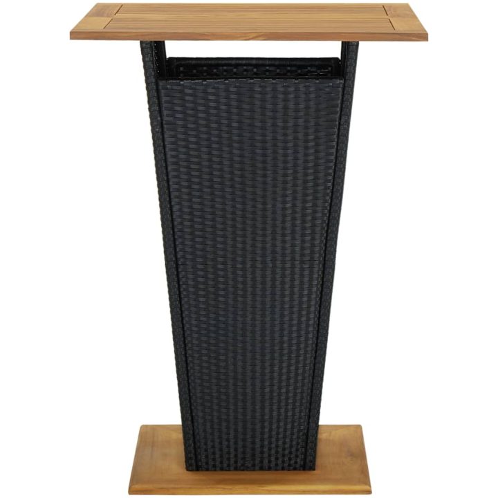 Bargrupp för trädgården med dynor 9 delar konstrotting svart vidaXL 80 cm table length – bild 4