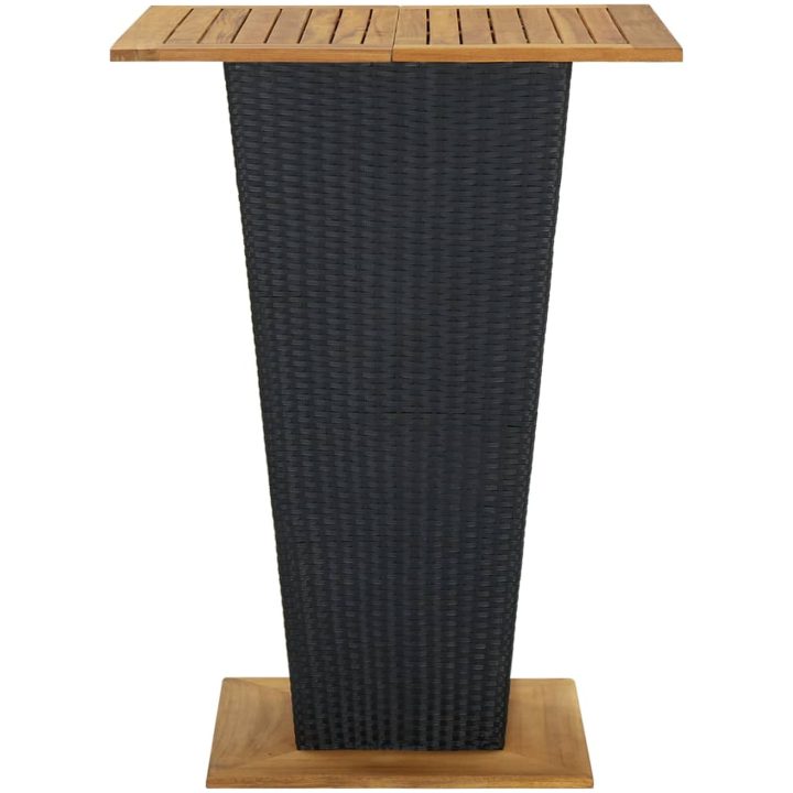 Bargrupp för trädgården med dynor 9 delar konstrotting svart vidaXL 80 cm table length – bild 5