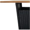 Bargrupp för trädgården med dynor 9 delar konstrotting svart vidaXL 80 cm table length – miniatyr 7