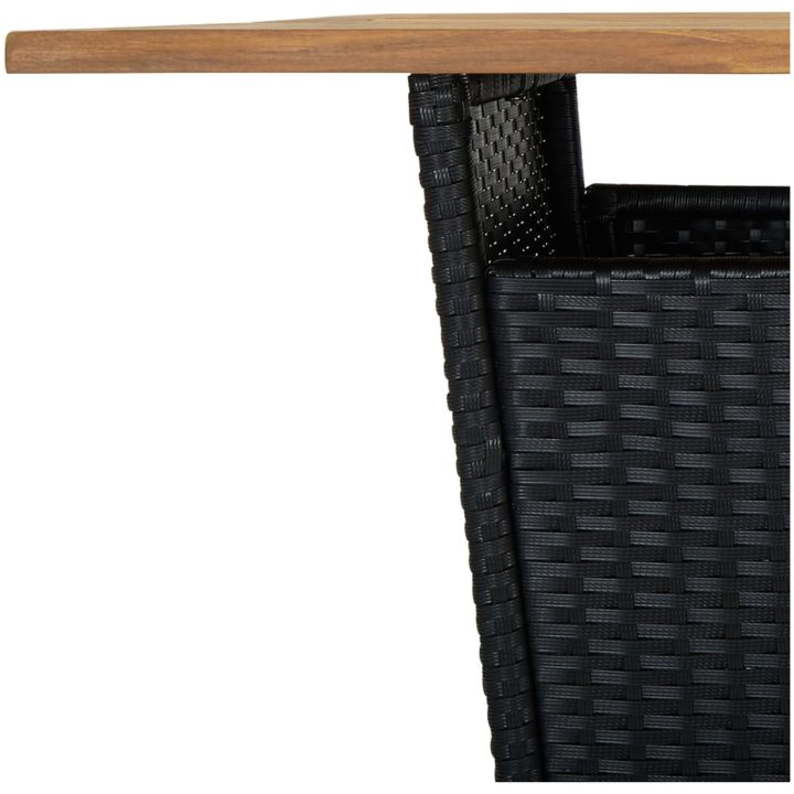 Bargrupp för trädgården med dynor 9 delar konstrotting svart vidaXL 80 cm table length – bild 7