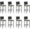 Bargrupp för trädgården med dynor 9 delar svart vidaXL – miniatyr 7