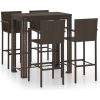 Bargrupp med armstöd för trädgården 5 delar konstrotting brun vidaXL – miniatyr 2