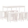 Barmöbler för trädgården 7 delar vit massiv furu vidaXL – miniatyr 2