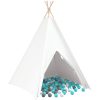 Barn Teepee Tält med Väska Persika & Lekbollar Ljust Skinn Vit vidaXL Medium – miniatyr 2
