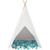 Barn Teepee Tält med Väska Persika & Lekbollar Ljust Skinn Vit vidaXL Medium – miniatyr 7