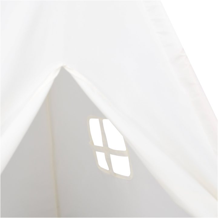 Barn Teepee Tält med Väska Persika & Lekbollar Ljust Skinn Vit vidaXL Medium – bild 9