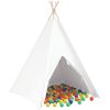 Barn Teepee Tält med Väska Persika & Lekbollar Skinn Vit vidaXL Medium – miniatyr 2