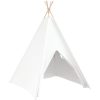 Barn Teepee Tält med Väska Persika & Lekbollar Skinn Vit vidaXL Medium – miniatyr 6