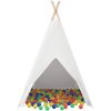 Barn Teepee Tält med Väska Persika & Lekbollar Skinn Vit vidaXL Medium – miniatyr 7