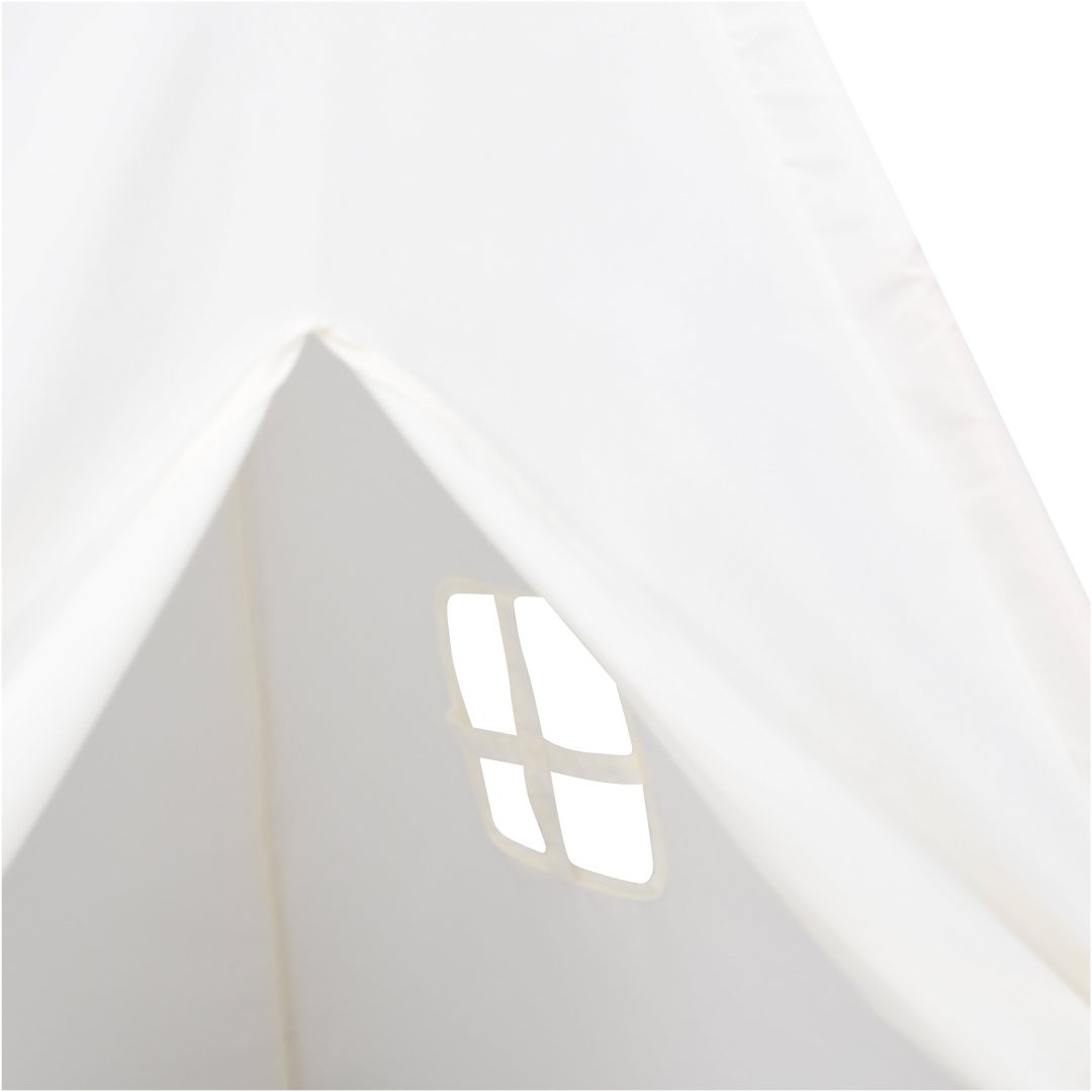 Barn Teepee Tält med Väska Persika & Lekbollar Skinn Vit vidaXL Medium – bild 9