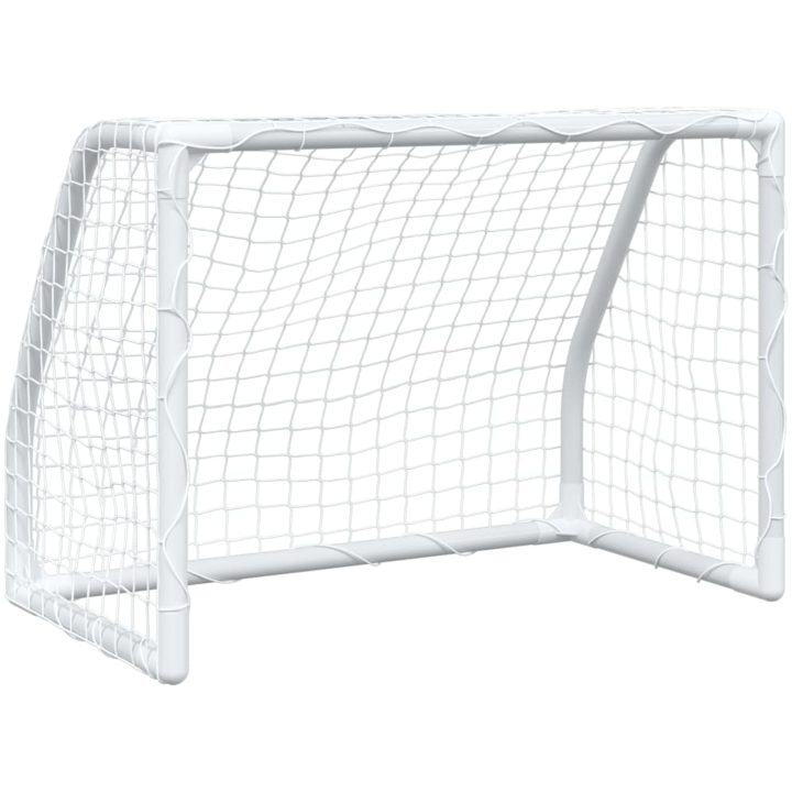 Barnfotbollsmål 2 st med boll vit 64x35x48 cm metall vidaXL – bild 4