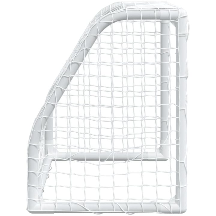 Barnfotbollsmål 2 st med boll vit 64x35x48 cm metall vidaXL – bild 6
