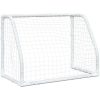 Barnfotbollsmål 2 st med boll vit 64x35x48 cm metall vidaXL – miniatyr 7