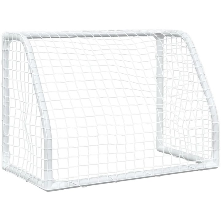 Barnfotbollsmål 2 st med boll vit 64x35x48 cm metall vidaXL – bild 7