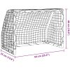 Barnfotbollsmål 2 st med boll vit 64x35x48 cm metall vidaXL – miniatyr 10