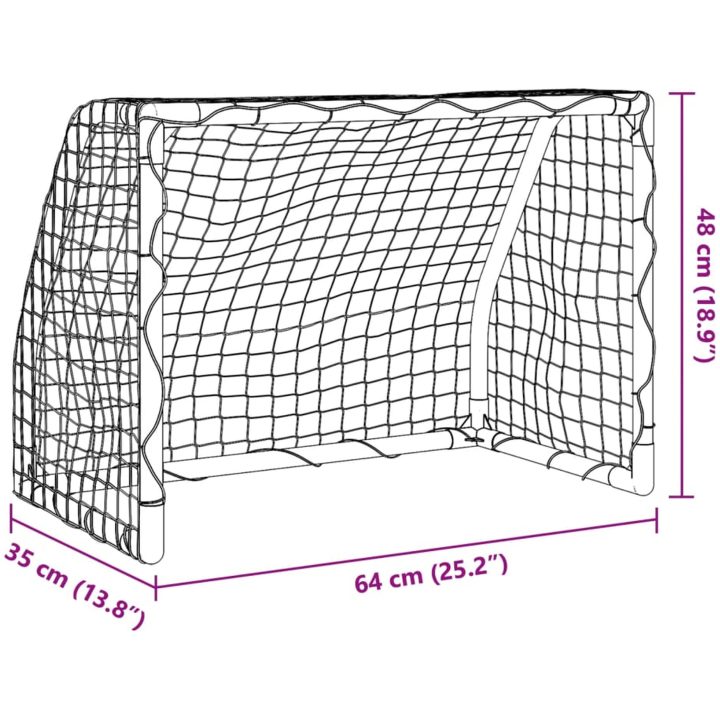 Barnfotbollsmål 2 st med boll vit 64x35x48 cm metall vidaXL – bild 10