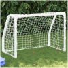 Barnfotbollsmål 2 st med boll vit 64x35x48 cm metall vidaXL – miniatyr 1