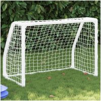 Barnfotbollsmål 2 st med boll vit 64x35x48 cm metall vidaXL