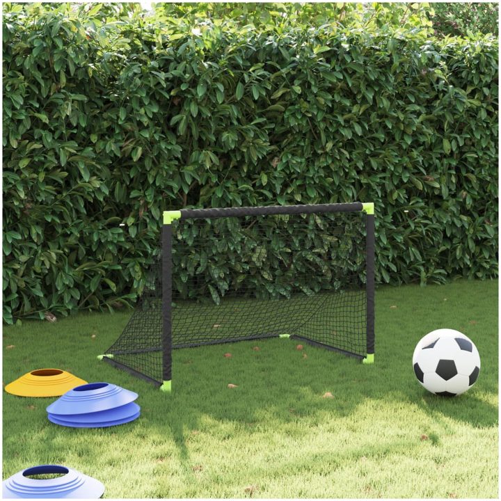 Barnfotbollsmål hopfällbar svart 90x64x64 cm vidaXL – bild 3