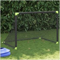 Barnfotbollsmål hopfällbar svart 90x64x64 cm vidaXL