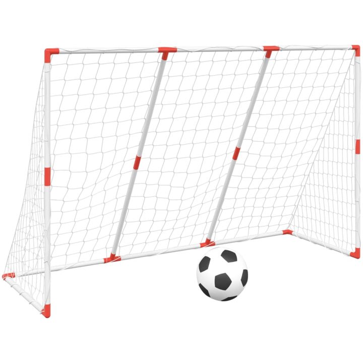 Barnfotbollsmål med bollar 2-i-1 vit 184x64x124 cm vidaXL – bild 2